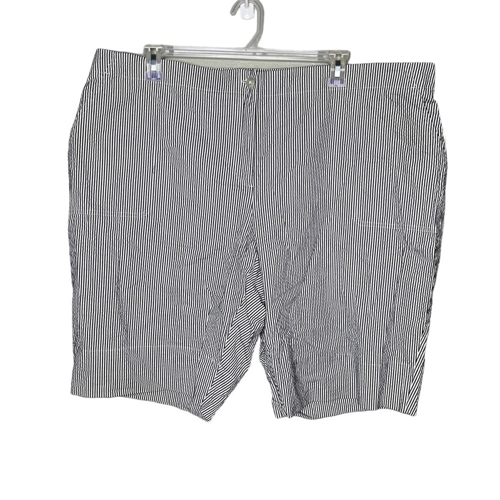 Emma James Stretch Navy Stripe Bermuda Shorts